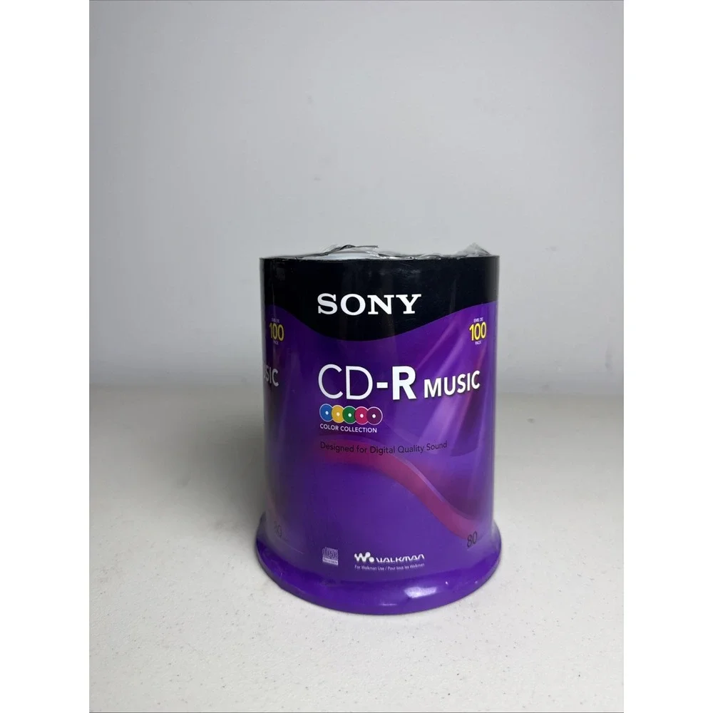 Sony CD-R Music Discs 80 min Color Collection Discs - 100CRM80RSX 100 Count New